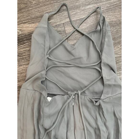 NWT Show Me Your Mumu Godshaw Goddess Gown Bridesmaid Dress Charcoal Size L - Picture 12 of 12